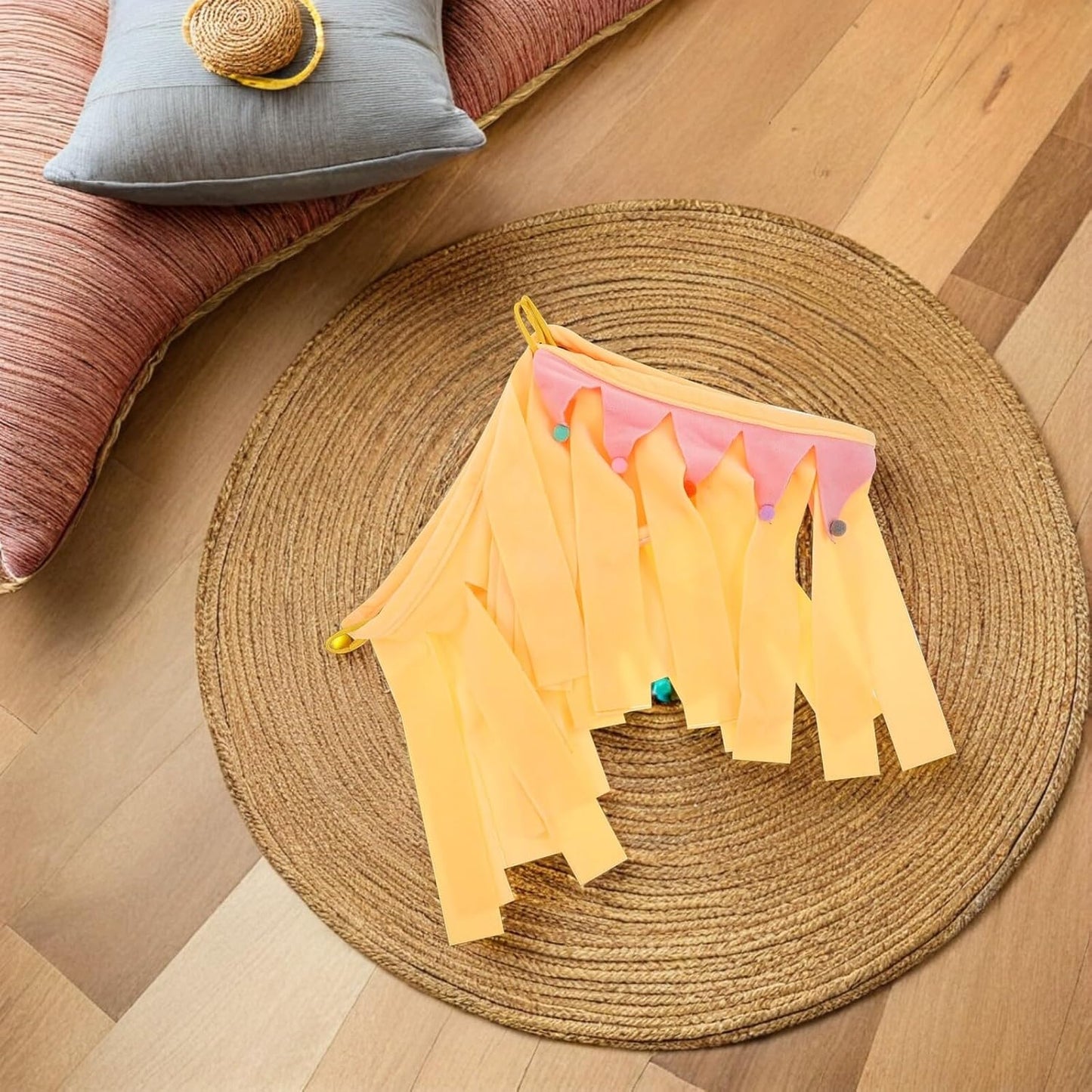 Small Animal Hideout Cave for Hamster and Guinea Pig, Yellow Four-Sided Corner Shelter, Soft Pet Hideaway House for Bunny, Chinchilla, Suitable for Year-Round Use