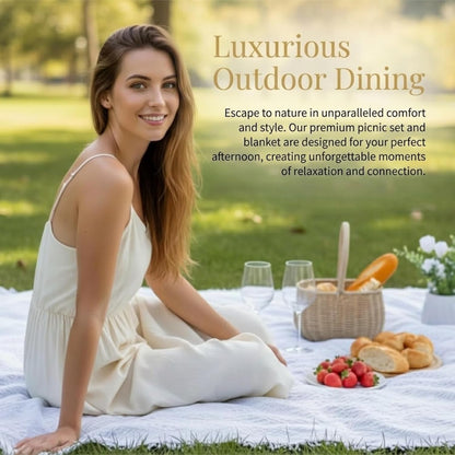 White Picnic Blanket, Extra Large Soft Cotton Gauze Picnic Rug 71"x71", Lightweight Breathable Blanket with Leather Handle, Machine Washable for Beach, Camping, Park, Couples (Yellow)