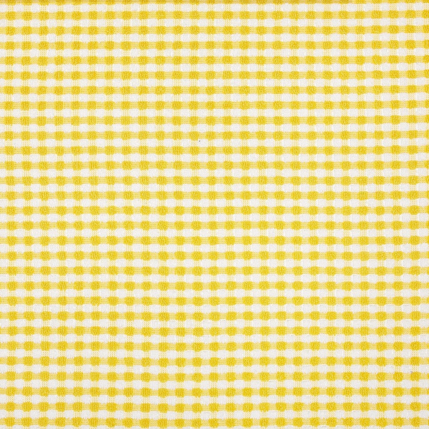 Gingham Check Terrycloth Kitchen Dish Towel Absorbent Large 18 x 28 Inches with Hanging Loop, Set of 4 (Lemon Yellow)