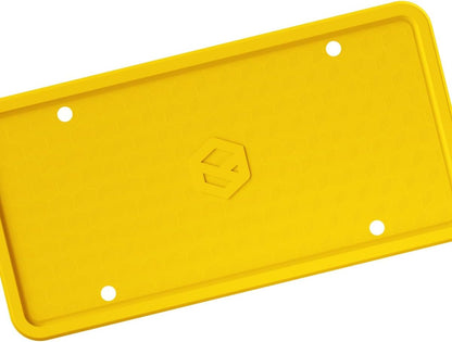Car Plate Frame, Silicone License Plate Frame, Rust-Proof Rattle-Proof Weather-Proof License Plate Holder for Front or Rear, Yellow, 1 Pack
