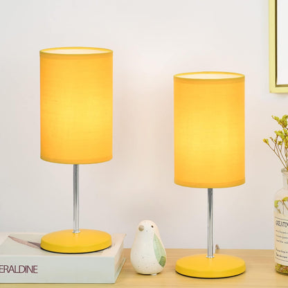 Alee Modern Set of 2 Yellow Table Lamps for Living Room & Bedroom, 4.33H12.21IN, Bulb Excluded