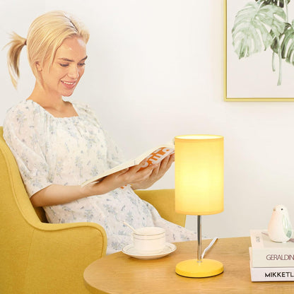 Alee Modern Set of 2 Yellow Table Lamps for Living Room & Bedroom, 4.33H12.21IN, Bulb Excluded