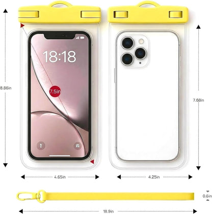 Waterproof Phone Pouch Compatible for iPhone 7in -Yellow, 1 Pack | IPX8 Waterproof Case, Beach Travel Must Haves, Beach Essential, Dry Bag, 1 Pack, for iPhone 17/16/15/14/13/12 Pro Max