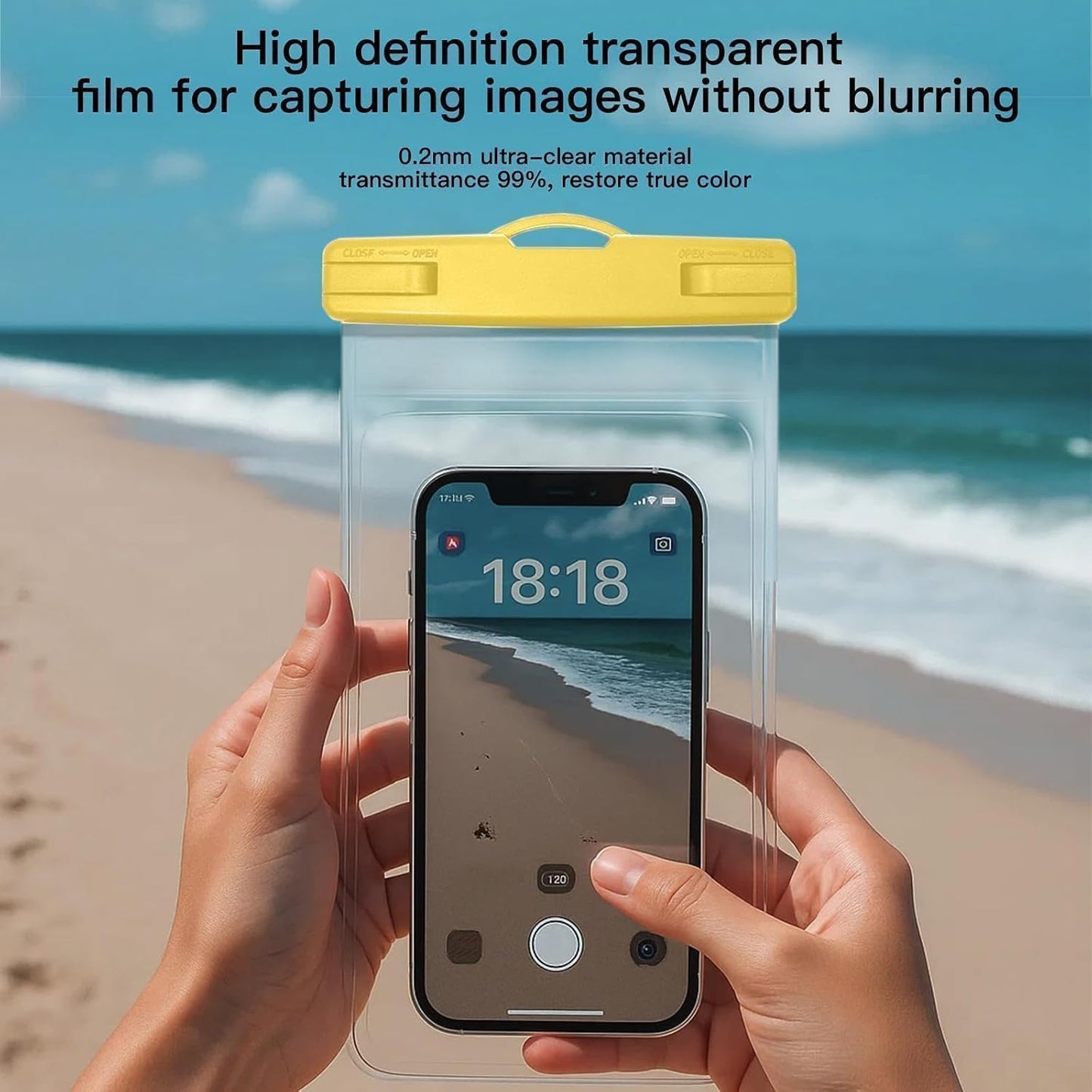 Waterproof Phone Pouch Compatible for iPhone 7in -Yellow, 1 Pack | IPX8 Waterproof Case, Beach Travel Must Haves, Beach Essential, Dry Bag, 1 Pack, for iPhone 17/16/15/14/13/12 Pro Max