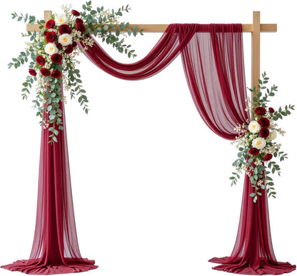 Yellow Wedding Arch Draping Fabric, 1 Pack 29" x 20FT Sheer Fabric Arch Drapery Curtain Backdrop Ceiling Drapes for Wedding Arbor Ceremony Canopy Birthday Party Decorations