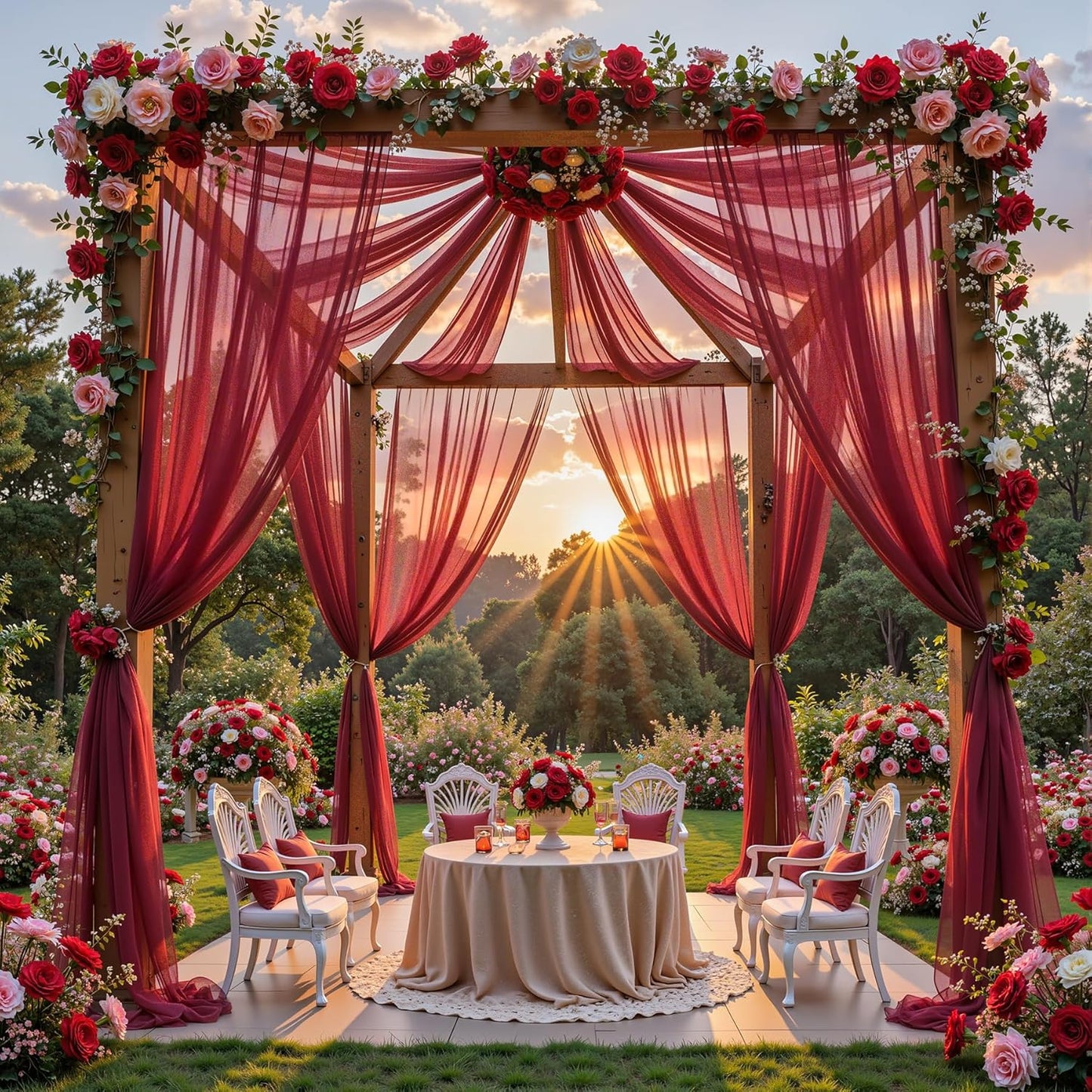 Yellow Wedding Arch Draping Fabric, 1 Pack 29" x 20FT Sheer Fabric Arch Drapery Curtain Backdrop Ceiling Drapes for Wedding Arbor Ceremony Canopy Birthday Party Decorations