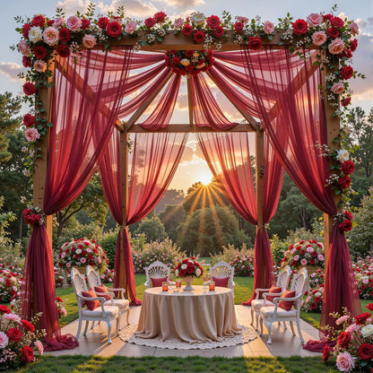 Yellow Wedding Arch Draping Fabric, 1 Pack 29" x 20FT Sheer Fabric Arch Drapery Curtain Backdrop Ceiling Drapes for Wedding Arbor Ceremony Canopy Birthday Party Decorations