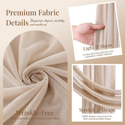 Yellow Wedding Arch Draping Fabric, 1 Pack 29" x 20FT Sheer Fabric Arch Drapery Curtain Backdrop Ceiling Drapes for Wedding Arbor Ceremony Canopy Birthday Party Decorations