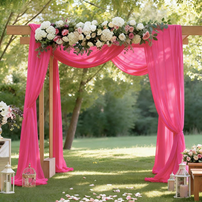 Yellow Wedding Arch Draping Fabric, 1 Pack 29" x 20FT Sheer Fabric Arch Drapery Curtain Backdrop Ceiling Drapes for Wedding Arbor Ceremony Canopy Birthday Party Decorations