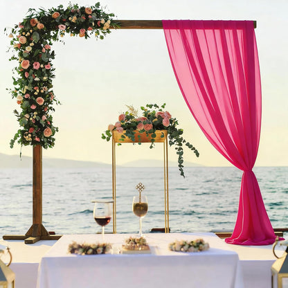 Yellow Wedding Arch Draping Fabric, 1 Pack 29" x 20FT Sheer Fabric Arch Drapery Curtain Backdrop Ceiling Drapes for Wedding Arbor Ceremony Canopy Birthday Party Decorations