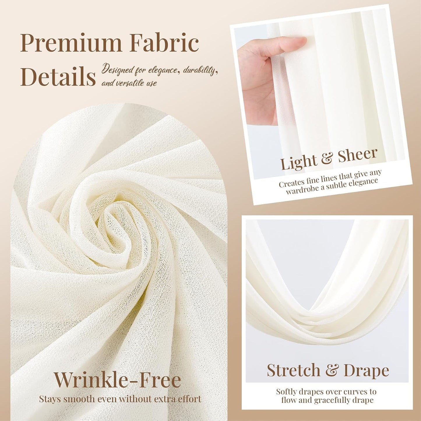 Yellow Wedding Arch Draping Fabric, 1 Pack 29" x 20FT Sheer Fabric Arch Drapery Curtain Backdrop Ceiling Drapes for Wedding Arbor Ceremony Canopy Birthday Party Decorations