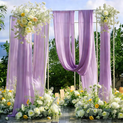 Yellow Wedding Arch Draping Fabric, 1 Pack 29" x 20FT Sheer Fabric Arch Drapery Curtain Backdrop Ceiling Drapes for Wedding Arbor Ceremony Canopy Birthday Party Decorations