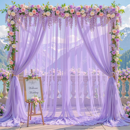 Yellow Wedding Arch Draping Fabric, 1 Pack 29" x 20FT Sheer Fabric Arch Drapery Curtain Backdrop Ceiling Drapes for Wedding Arbor Ceremony Canopy Birthday Party Decorations