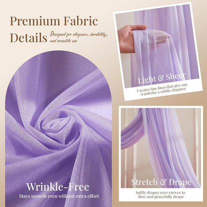 Yellow Wedding Arch Draping Fabric, 1 Pack 29" x 20FT Sheer Fabric Arch Drapery Curtain Backdrop Ceiling Drapes for Wedding Arbor Ceremony Canopy Birthday Party Decorations