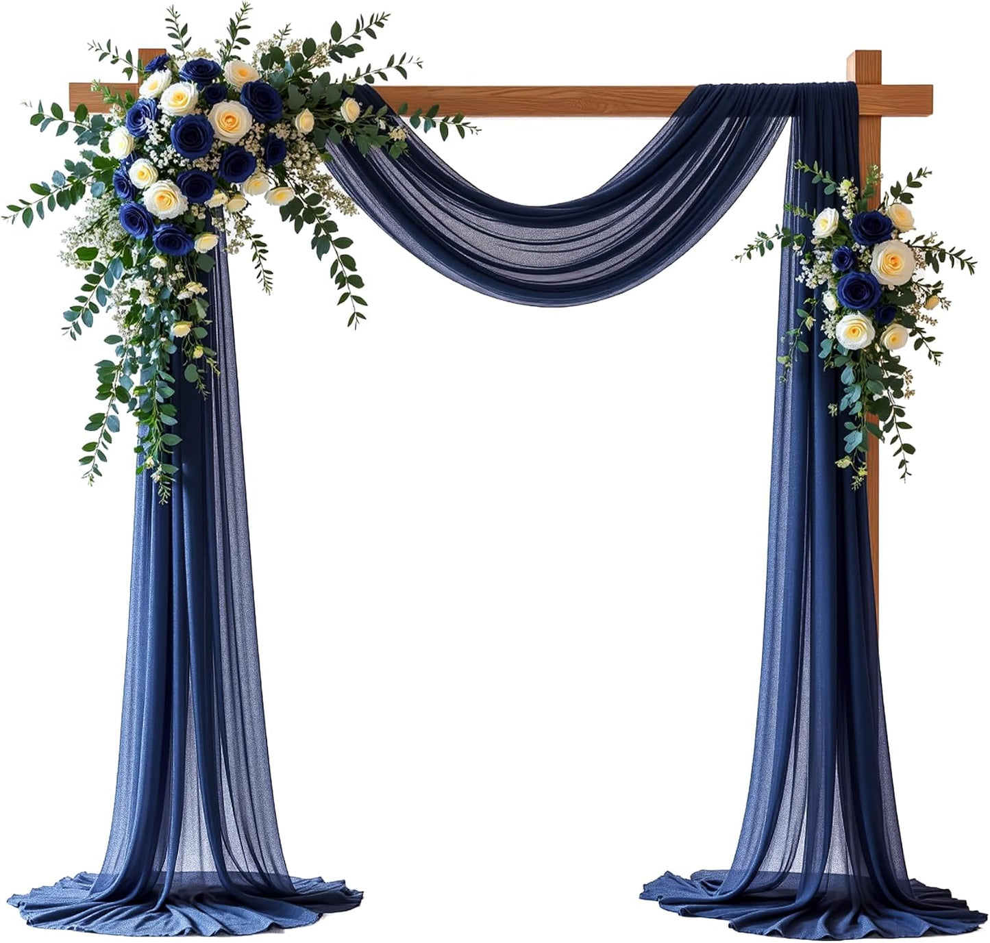 Yellow Wedding Arch Draping Fabric, 1 Pack 29" x 20FT Sheer Fabric Arch Drapery Curtain Backdrop Ceiling Drapes for Wedding Arbor Ceremony Canopy Birthday Party Decorations