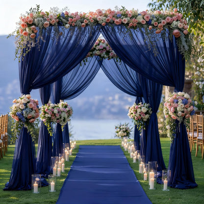 Yellow Wedding Arch Draping Fabric, 1 Pack 29" x 20FT Sheer Fabric Arch Drapery Curtain Backdrop Ceiling Drapes for Wedding Arbor Ceremony Canopy Birthday Party Decorations