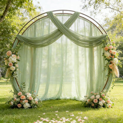 Yellow Wedding Arch Draping Fabric, 1 Pack 29" x 20FT Sheer Fabric Arch Drapery Curtain Backdrop Ceiling Drapes for Wedding Arbor Ceremony Canopy Birthday Party Decorations