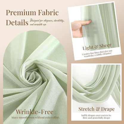 Yellow Wedding Arch Draping Fabric, 1 Pack 29" x 20FT Sheer Fabric Arch Drapery Curtain Backdrop Ceiling Drapes for Wedding Arbor Ceremony Canopy Birthday Party Decorations