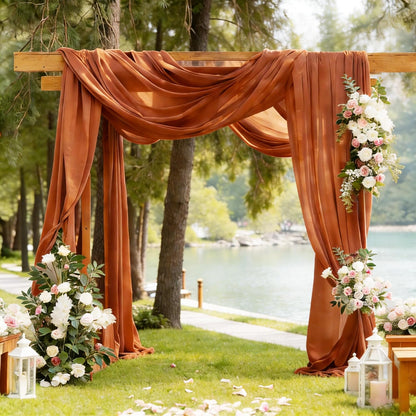 Yellow Wedding Arch Draping Fabric, 1 Pack 29" x 20FT Sheer Fabric Arch Drapery Curtain Backdrop Ceiling Drapes for Wedding Arbor Ceremony Canopy Birthday Party Decorations