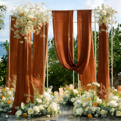 Yellow Wedding Arch Draping Fabric, 1 Pack 29" x 20FT Sheer Fabric Arch Drapery Curtain Backdrop Ceiling Drapes for Wedding Arbor Ceremony Canopy Birthday Party Decorations