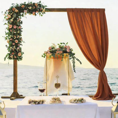 Yellow Wedding Arch Draping Fabric, 1 Pack 29" x 20FT Sheer Fabric Arch Drapery Curtain Backdrop Ceiling Drapes for Wedding Arbor Ceremony Canopy Birthday Party Decorations