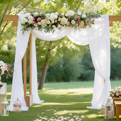 Yellow Wedding Arch Draping Fabric, 1 Pack 29" x 20FT Sheer Fabric Arch Drapery Curtain Backdrop Ceiling Drapes for Wedding Arbor Ceremony Canopy Birthday Party Decorations