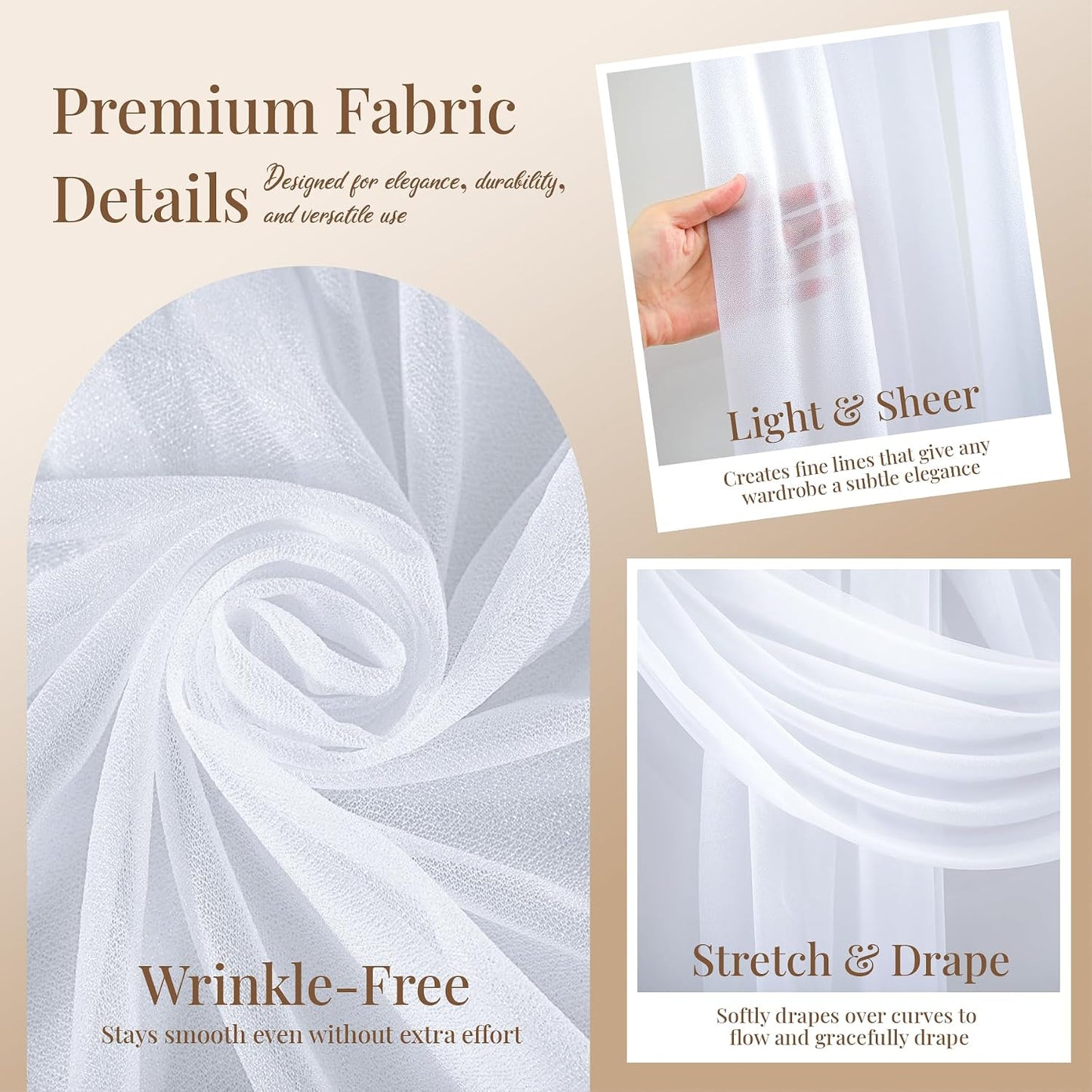 Yellow Wedding Arch Draping Fabric, 1 Pack 29" x 20FT Sheer Fabric Arch Drapery Curtain Backdrop Ceiling Drapes for Wedding Arbor Ceremony Canopy Birthday Party Decorations