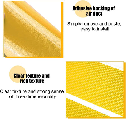 4PCS Car Door Sill Protector, 3D Carbon Fiber Vehicle Entry Edge Guard Trim, Anti-Scratch Automotive Threshold Sill Cover Strips Accessories, Universal for SUV, Sedan, Truck (Yellow)