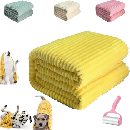 Emotional Support Blanket Yellow, Yellow Dog Blanket, Security Calming Dog Blanket, Designed for Pets Soft and Comfortable, for Indoors Sofa Kennel Couch Bed Crate Machine Washable
