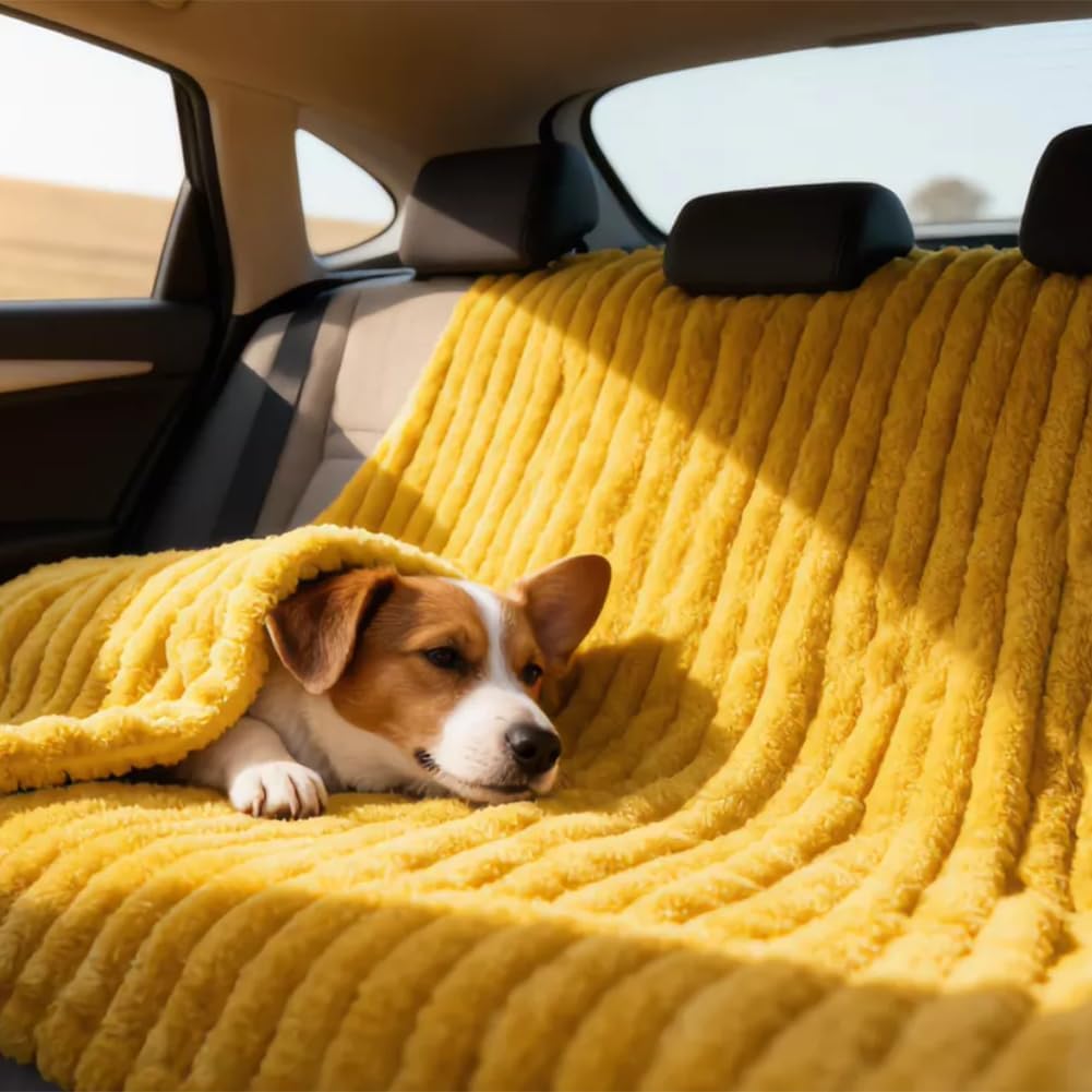 Emotional Support Blanket Yellow, Yellow Dog Blanket, Security Calming Dog Blanket, Designed for Pets Soft and Comfortable, for Indoors Sofa Kennel Couch Bed Crate Machine Washable