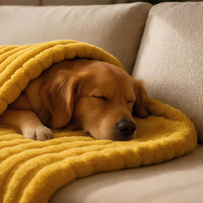 Emotional Support Blanket Yellow, Yellow Dog Blanket, Security Calming Dog Blanket, Designed for Pets Soft and Comfortable, for Indoors Sofa Kennel Couch Bed Crate Machine Washable