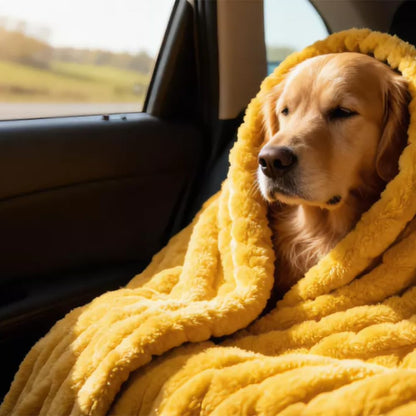 Emotional Support Blanket Yellow, Yellow Dog Blanket, Security Calming Dog Blanket, Designed for Pets Soft and Comfortable, for Indoors Sofa Kennel Couch Bed Crate Machine Washable