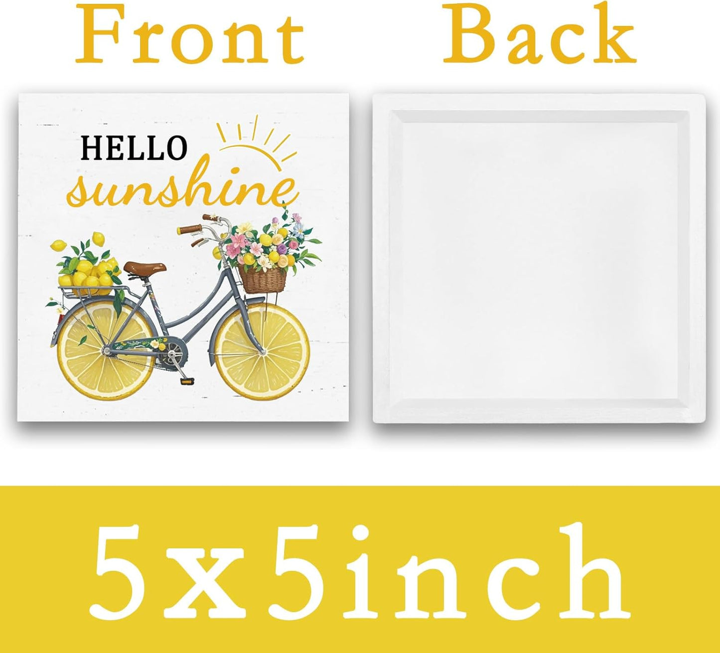 Lemon Stuff Italian Kitchen Decor Hello Sunshine Wood Box Sign | Lemon Kitchen Decor and Accessories Summer Decors Yellow Home Decors Table Lemons Themed Gifts Holiday