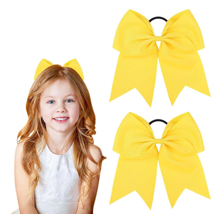 2Pcs Cheer Bows Cheer Hair Bows Ponytail Holder Elastic Band Bows Hair | Accessories for Ponytail Holder Bow Scrunchies School Sports Cheerleading Girls Softball Cheerleader Bows