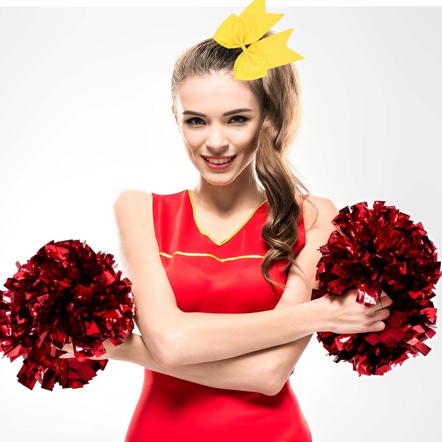 2Pcs Cheer Bows Cheer Hair Bows Ponytail Holder Elastic Band Bows Hair | Accessories for Ponytail Holder Bow Scrunchies School Sports Cheerleading Girls Softball Cheerleader Bows