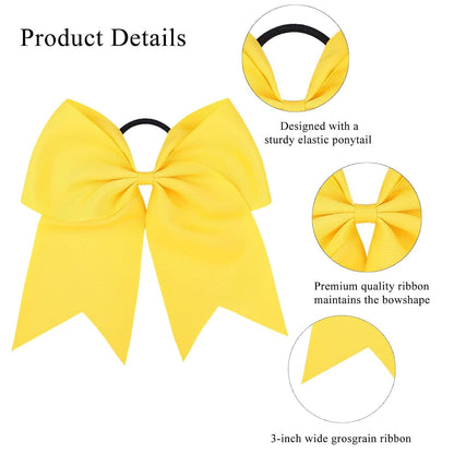 2Pcs Cheer Bows Cheer Hair Bows Ponytail Holder Elastic Band Bows Hair | Accessories for Ponytail Holder Bow Scrunchies School Sports Cheerleading Girls Softball Cheerleader Bows