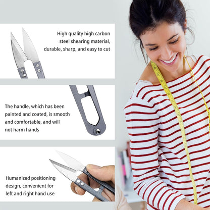 2 Pack 4.2 Inch Scissors Sewing Supplies Small Scissor Fabric for Stitching, DIY Supplies, Yarn Scissors, Small Trimming, Bonsai Tools, Yellow + Black
