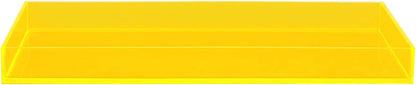 Acrylic Tray Bathroom Tray for Countertop, Guest Towel Holder Tray for Napkin Perfume Jewelry Makeup, Vanity Trays for Soap Dispenser, Aromatherapy, Cup & Candle, Yellow