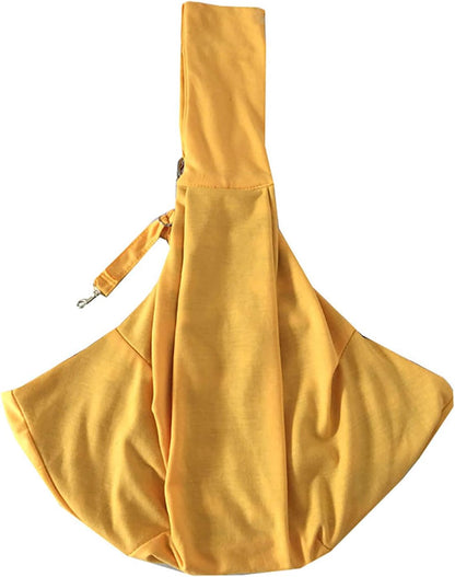 Pet Sling Carrier Bag with Hands-Free Reversible Belts, Safe Comfortable Adjustable Crossbody Shoulder Outdoor Travel Pet Tote Suitable for Small Dog Cat Puppy up to 12 lb (New Yellow)