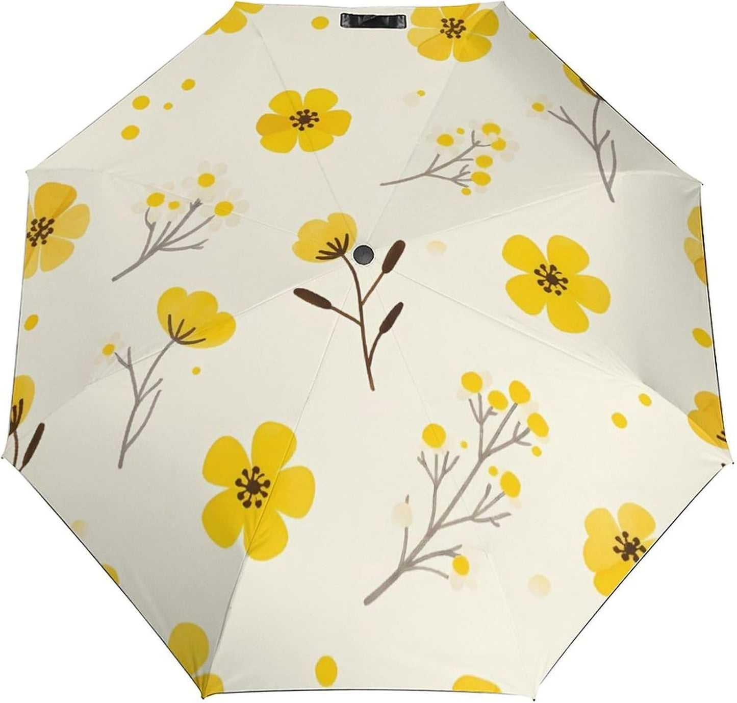 Automatic Compact Travel Umbrella Windproof Waterproof UV Protection Folding Umbrella With Printed Sleeve