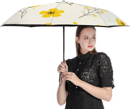 Automatic Compact Travel Umbrella Windproof Waterproof UV Protection Folding Umbrella With Printed Sleeve