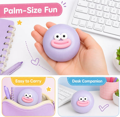 Yellow one Funny Face Squishy Stress Balls, Stress Relief Desk Accessory for Adults