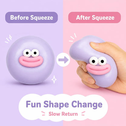 Yellow one Funny Face Squishy Stress Balls, Stress Relief Desk Accessory for Adults