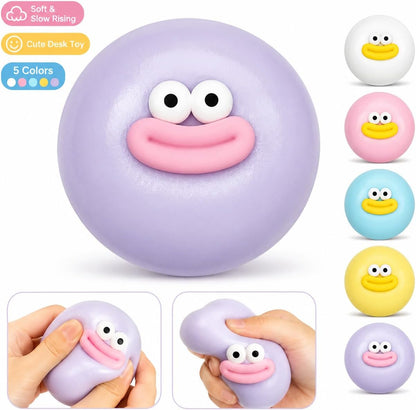 Yellow one Funny Face Squishy Stress Balls, Stress Relief Desk Accessory for Adults