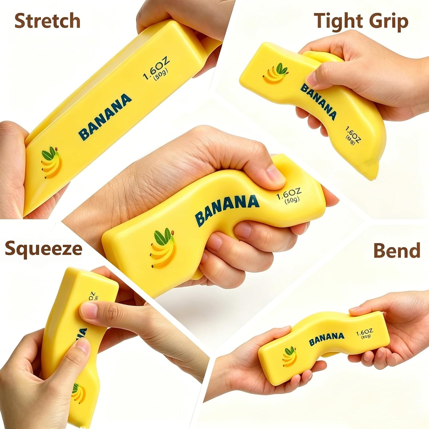 Yellow Banana Butter Squishy 2 Pack Soft Squeeze Toys, Stress Relief Fidget | Slow Rebound Butter Sensory Fidget Toy, Party Favors Birthday Gifts, Adults Office Desk Toys, 2Pcs Butters Stick