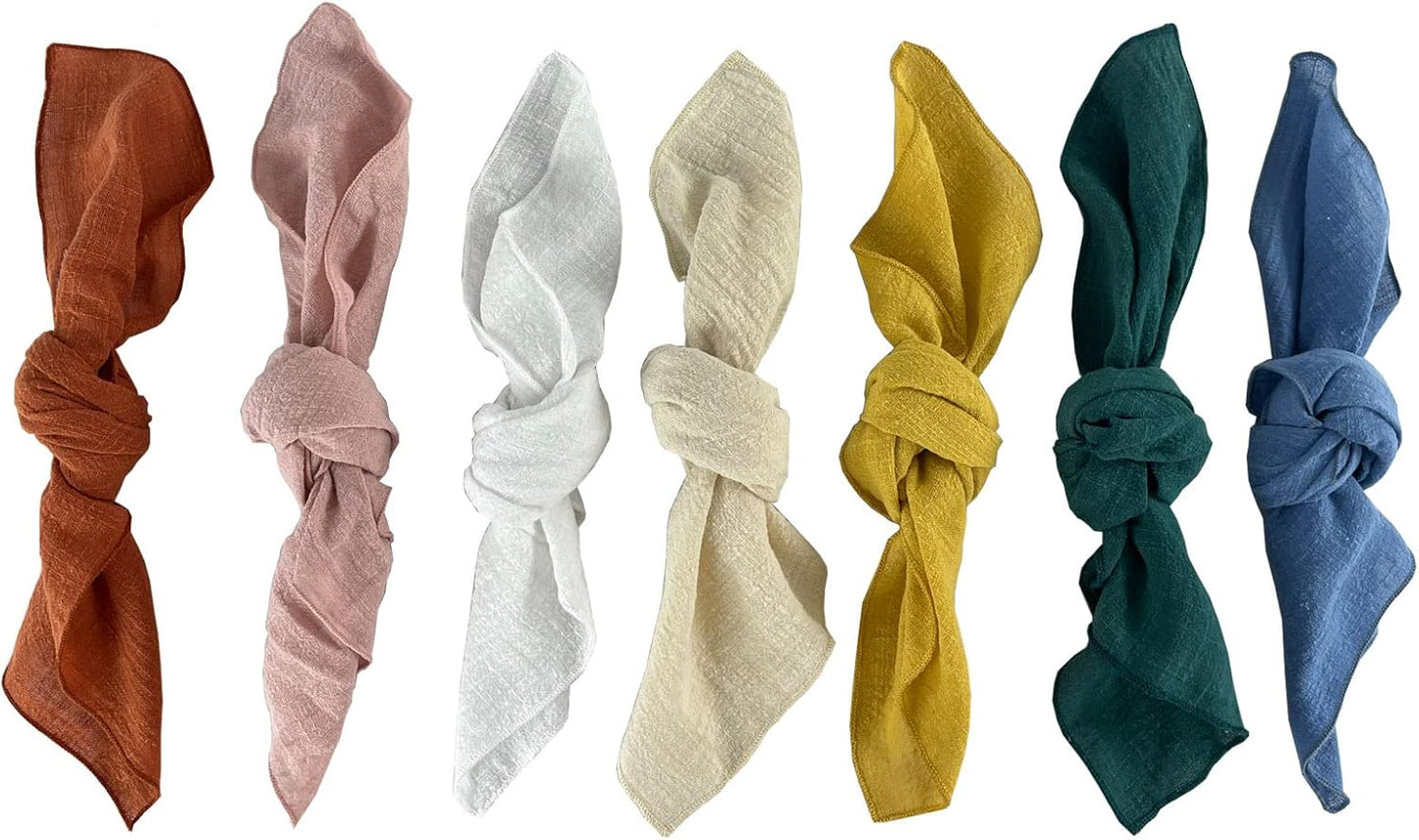 Gauze Cloth Napkins 6 Pack 16x16 Inches 100% Natural Soft Cotton Weddings Decorative Parties Family Everyday Use Bulk Linen Dinner Napkins (Gold/Yellow, 6 Pack)