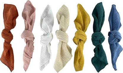 Gauze Cloth Napkins 6 Pack 16x16 Inches 100% Natural Soft Cotton Weddings Decorative Parties Family Everyday Use Bulk Linen Dinner Napkins (Gold/Yellow, 6 Pack)