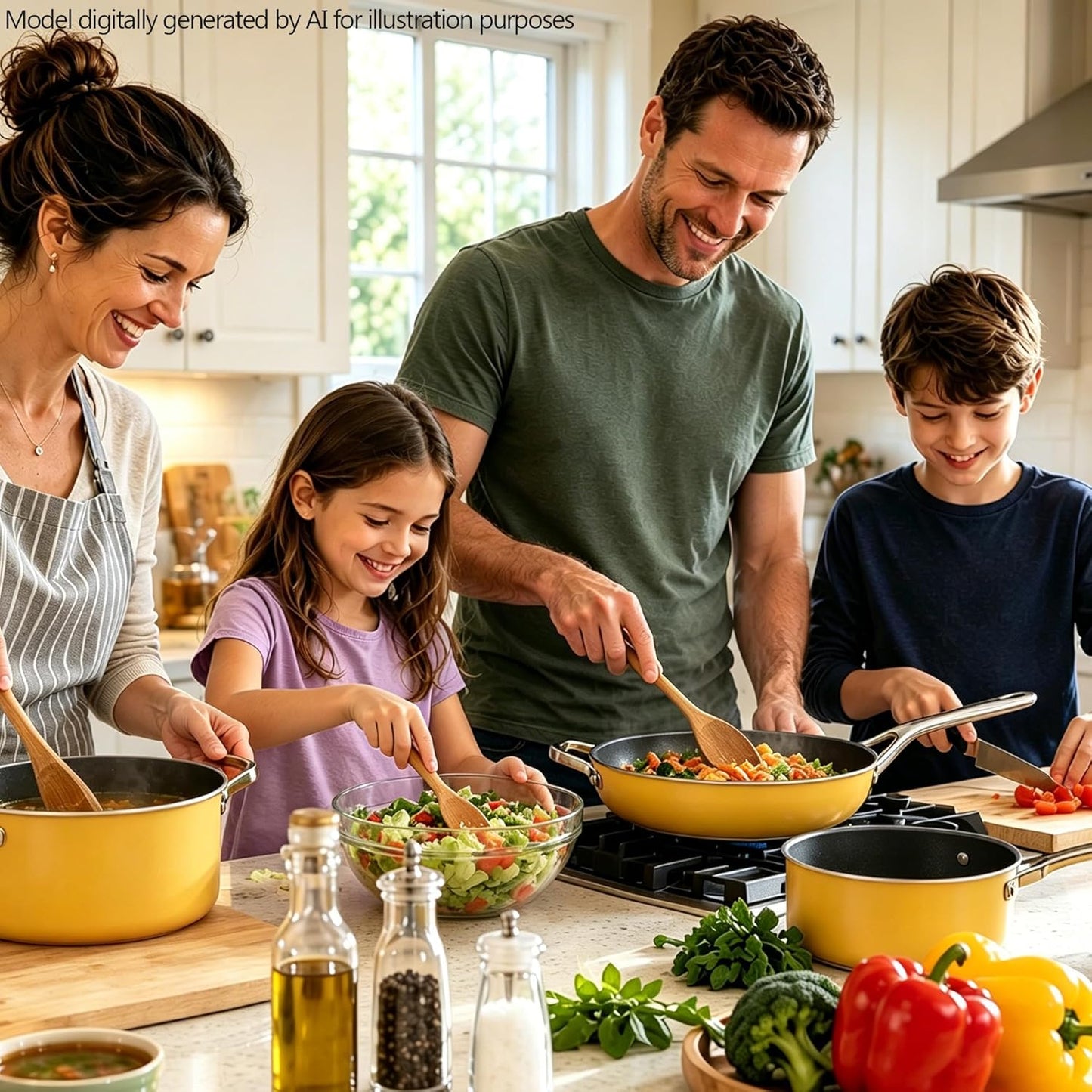 3-Piece Yelllow Ceramic Nonstick Frying Pan Set, Induction Cookware | 8, 9.5, 11 inch skillets; non-toxic PFAS, PFOA, lead & cadmium free; anti-scald handles; oven safe to 480°F; swift clean up