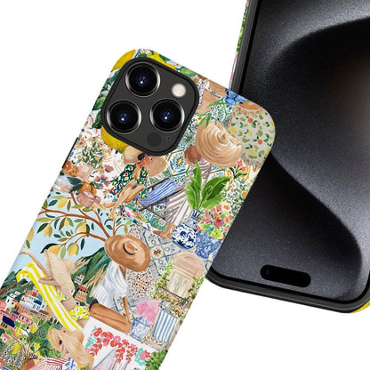 Case for iPhone 16 Pro Max,Boho Lemon Collage Aesthetic Flower Phone Case Military-Grade Drop Protection Cover for Women Girl - Frosted
