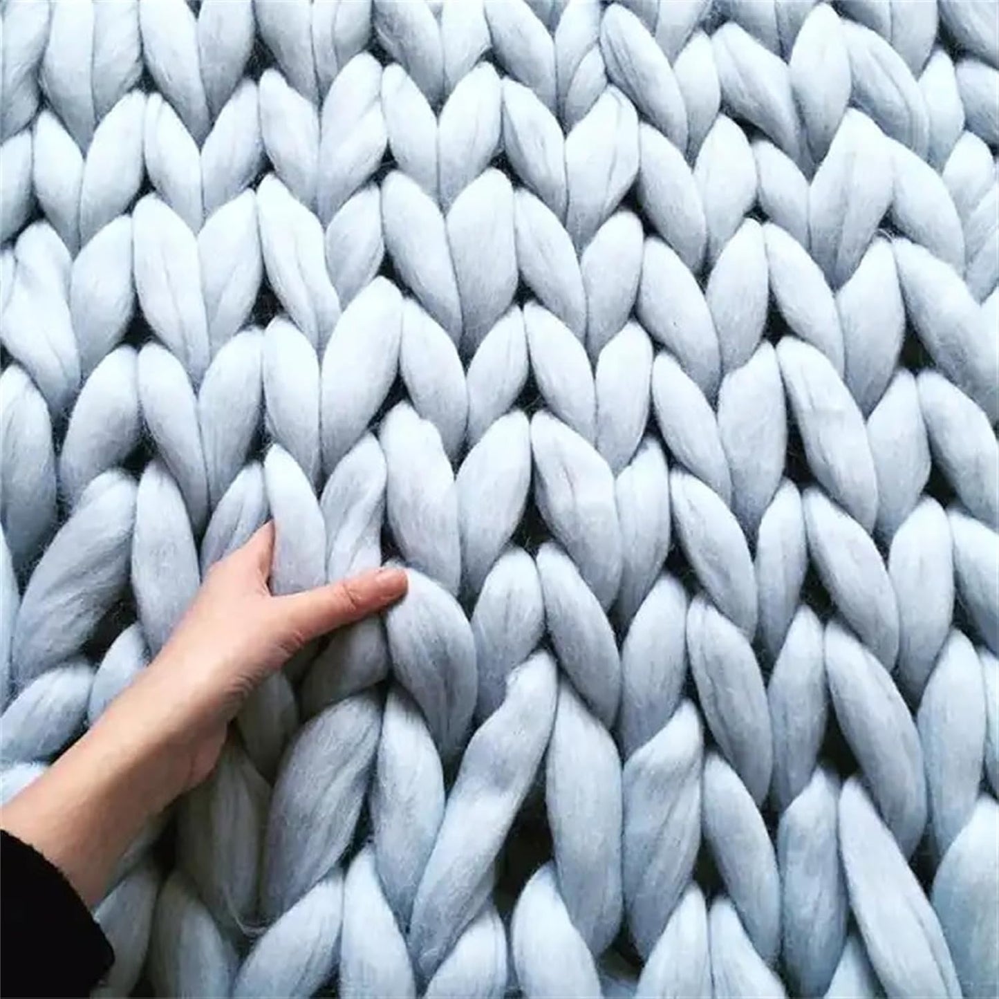 Soft Chunky Knit Blanket Bulky Bed Christmas Edition Hand Knitted with Cozy Thick Merino Wool Bed Throw Home Decor for Sofa Couch Bench Bed,Yellow,60x80cm/23x31in